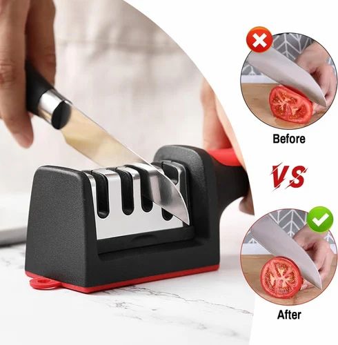 Knife Sharpeners for Kitchen Knives Stainless Steel 4 in1 Kitchen Knife