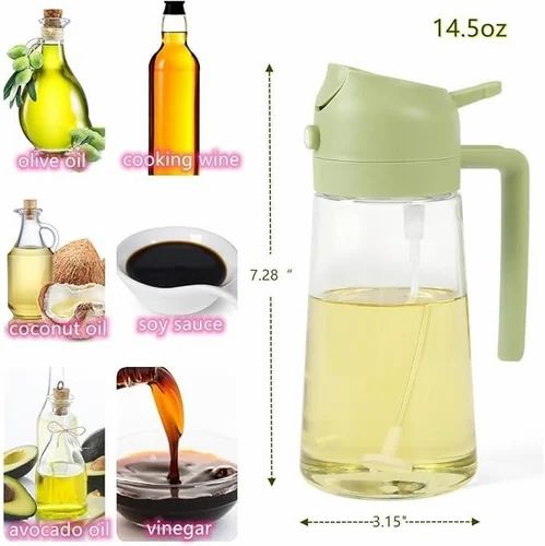 Oil Sprayer for Cooking - 210ml Glass Oil Dispenser Bottle Spray